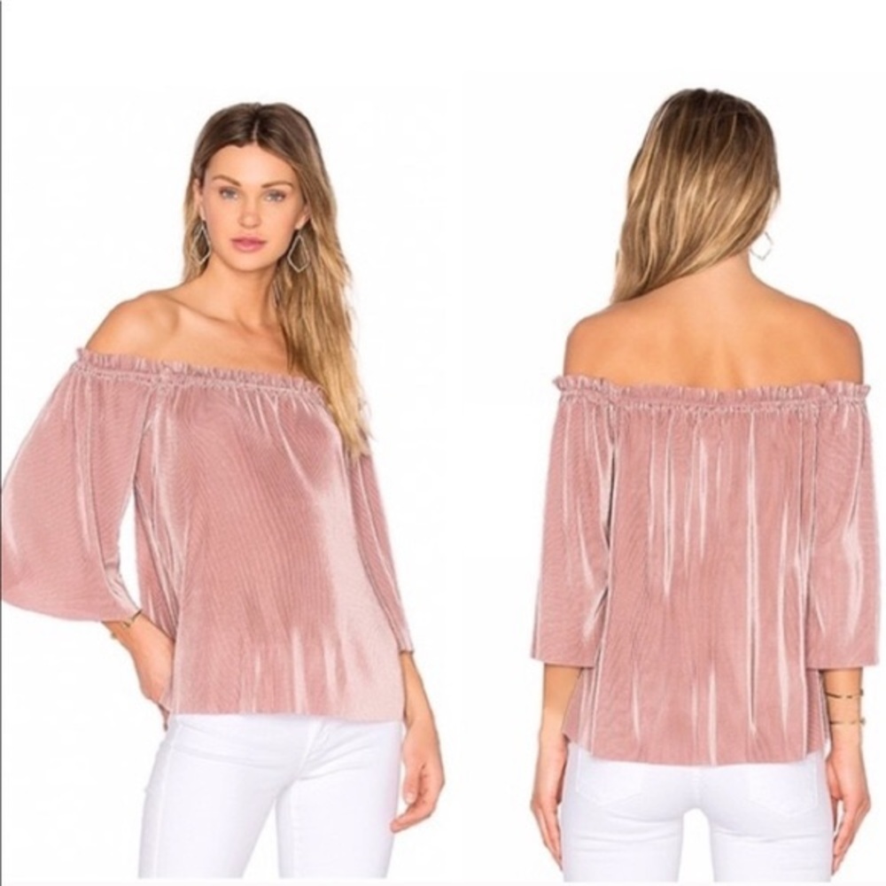 J.O.A. Los Angeles blush ribbed blouse